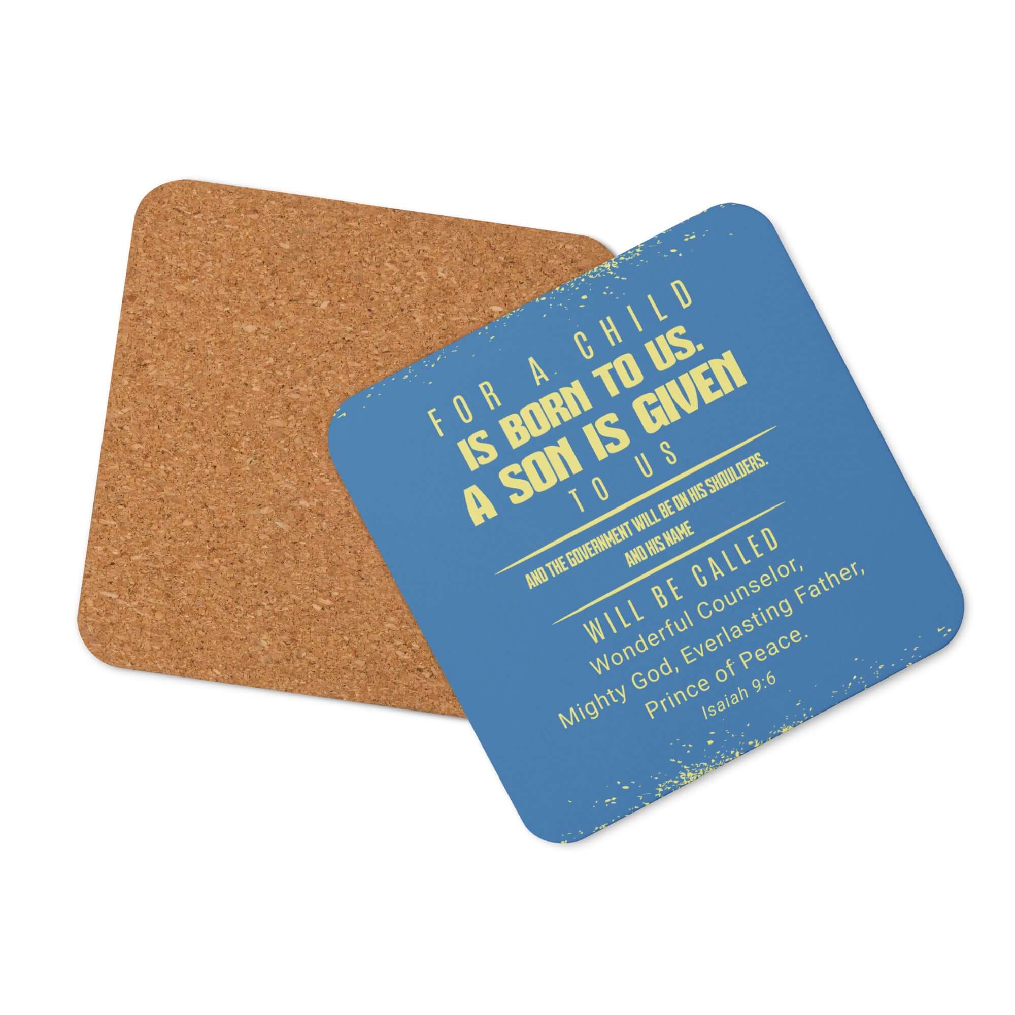 Isaiah 9:6 Bible Verse, Mighty God Cork-Back Coaster Default Title