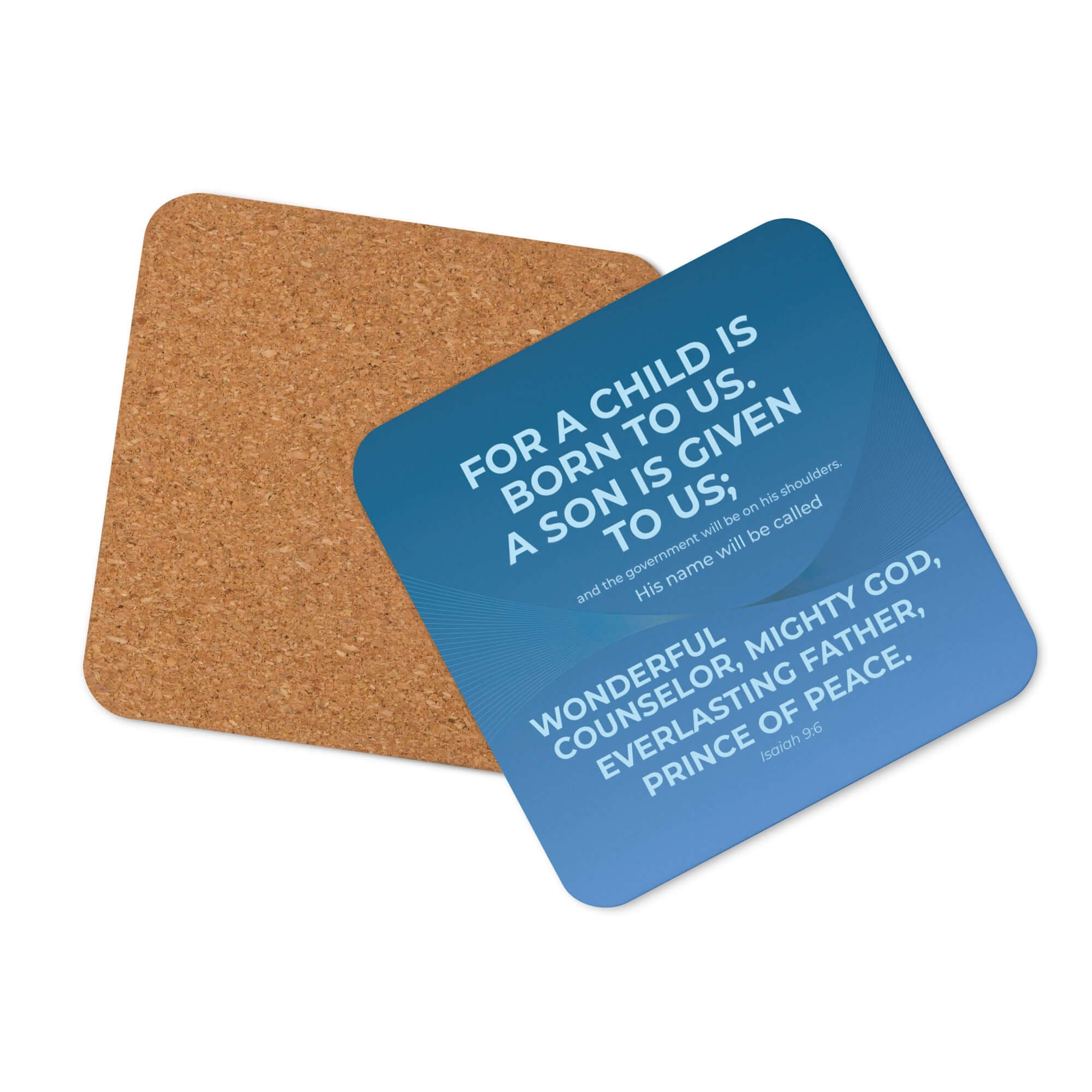 Isaiah 9:6 Bible Verse, Everlasting Father Cork-Back Coaster Default Title