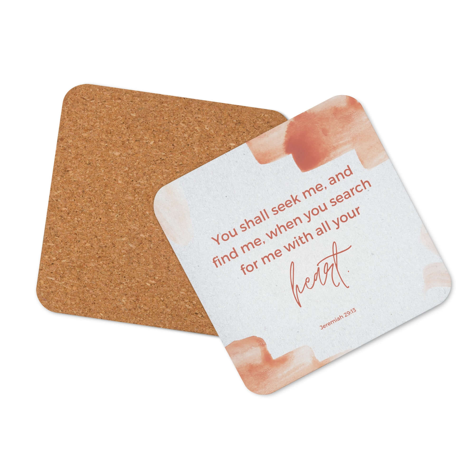 Jeremiah 29:13 Bible Verse, find me Cork-Back Coaster Default Title