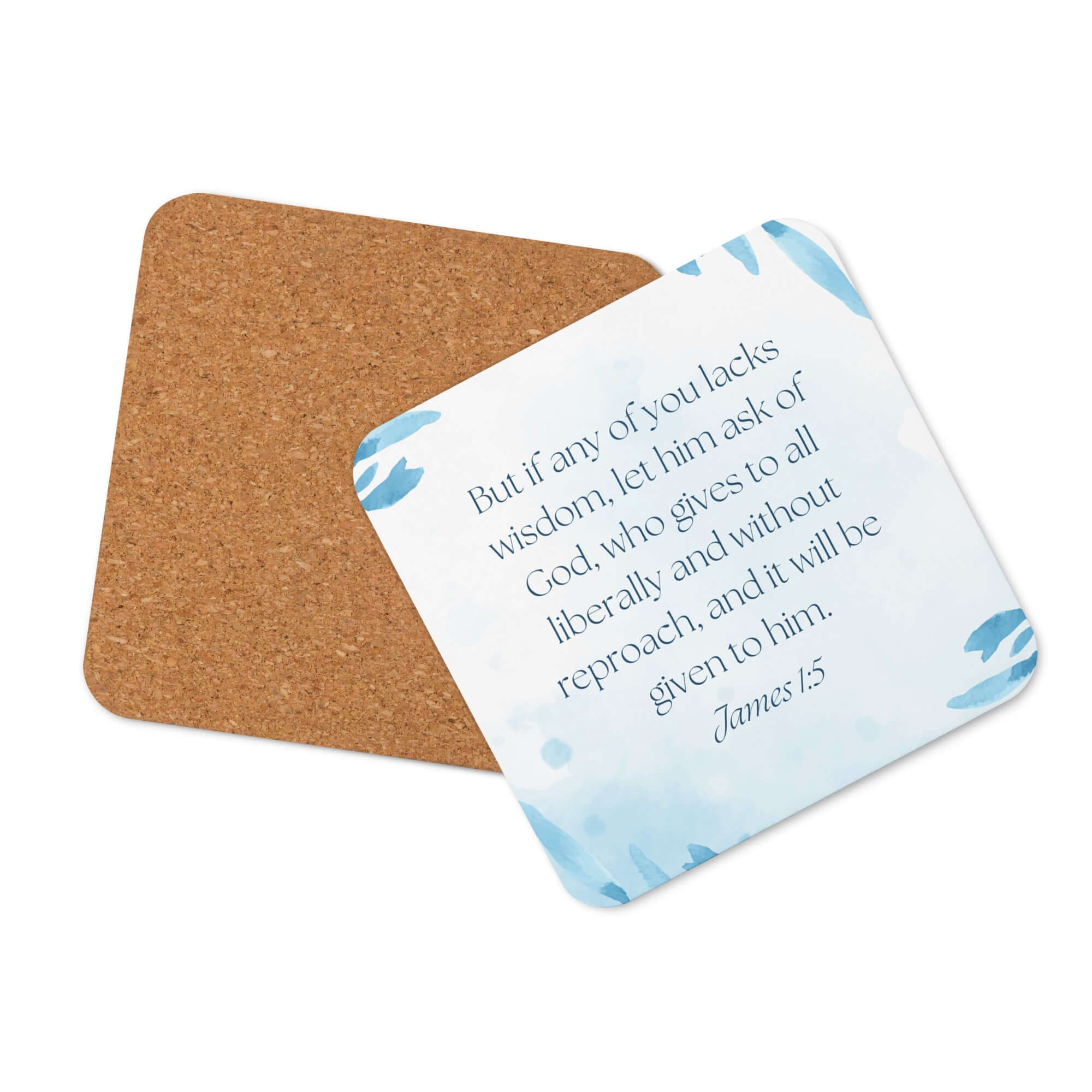 James 1:5 Bible Verse, lacks wisdom Cork-Back Coaster Default Title