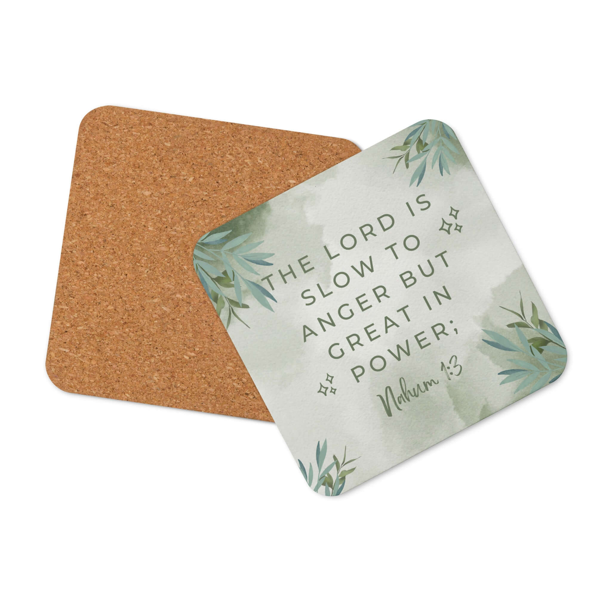 Nahum 1:3 Bible Verse, The Lord is slow Cork-Back Coaster Default Title