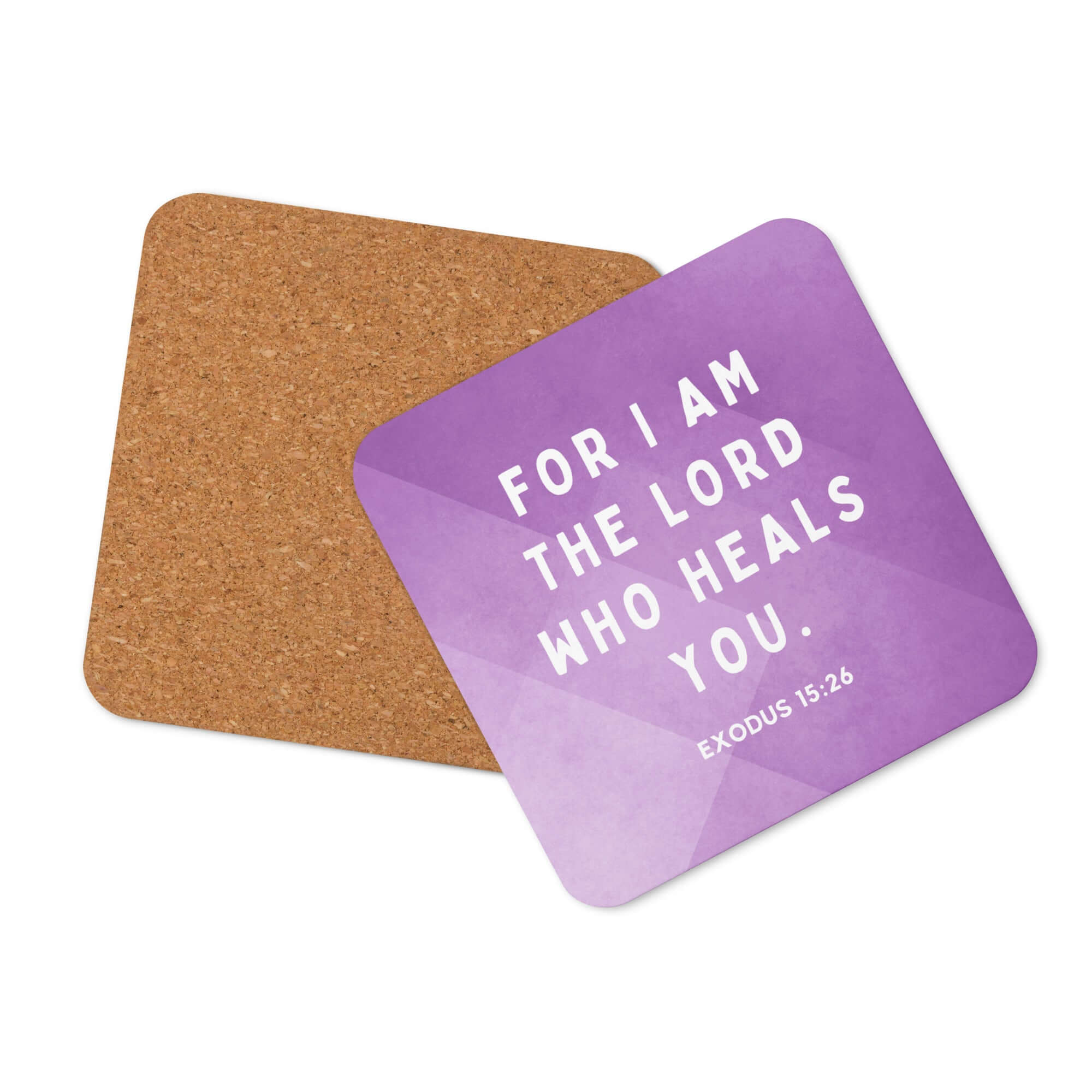 Exodus 15:26 Bible Verse, in his eyes Cork-Back Coaster Default Title