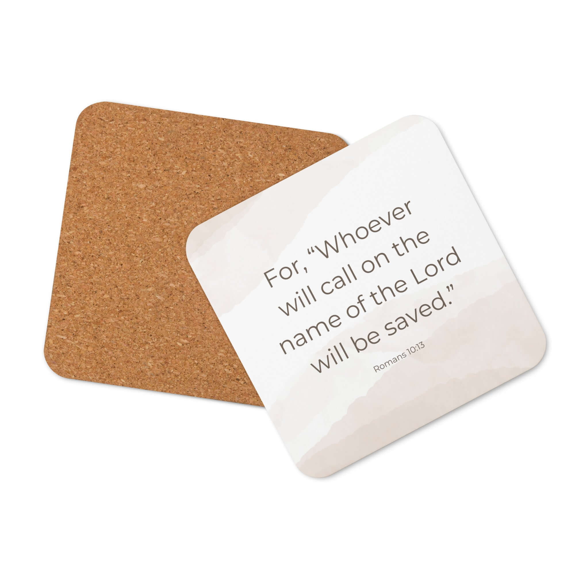 Romans 10:13 Bible Verse, the name Cork-Back Coaster Default Title