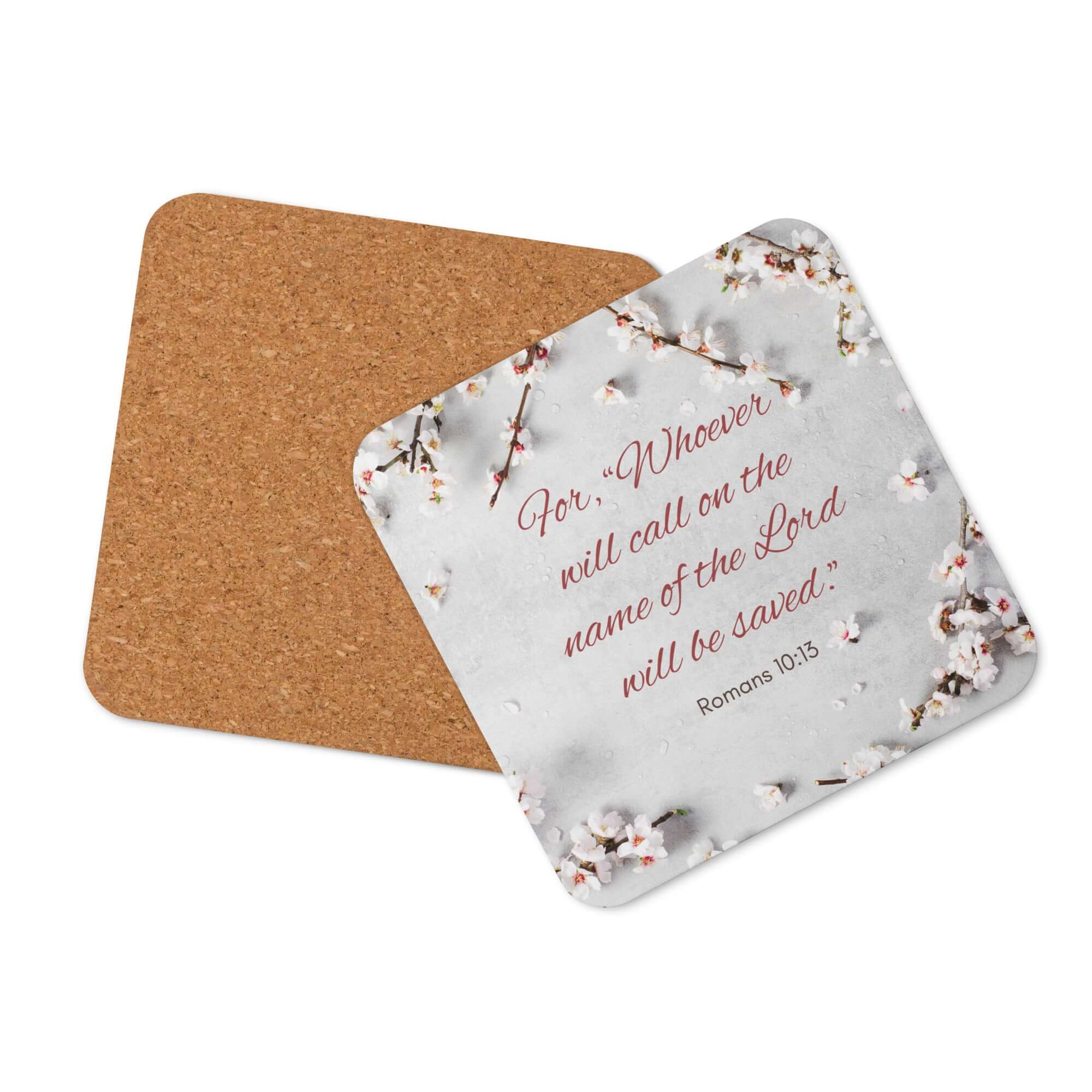 Romans 10:13 Bible Verse, the Lord Cork-Back Coaster Default Title