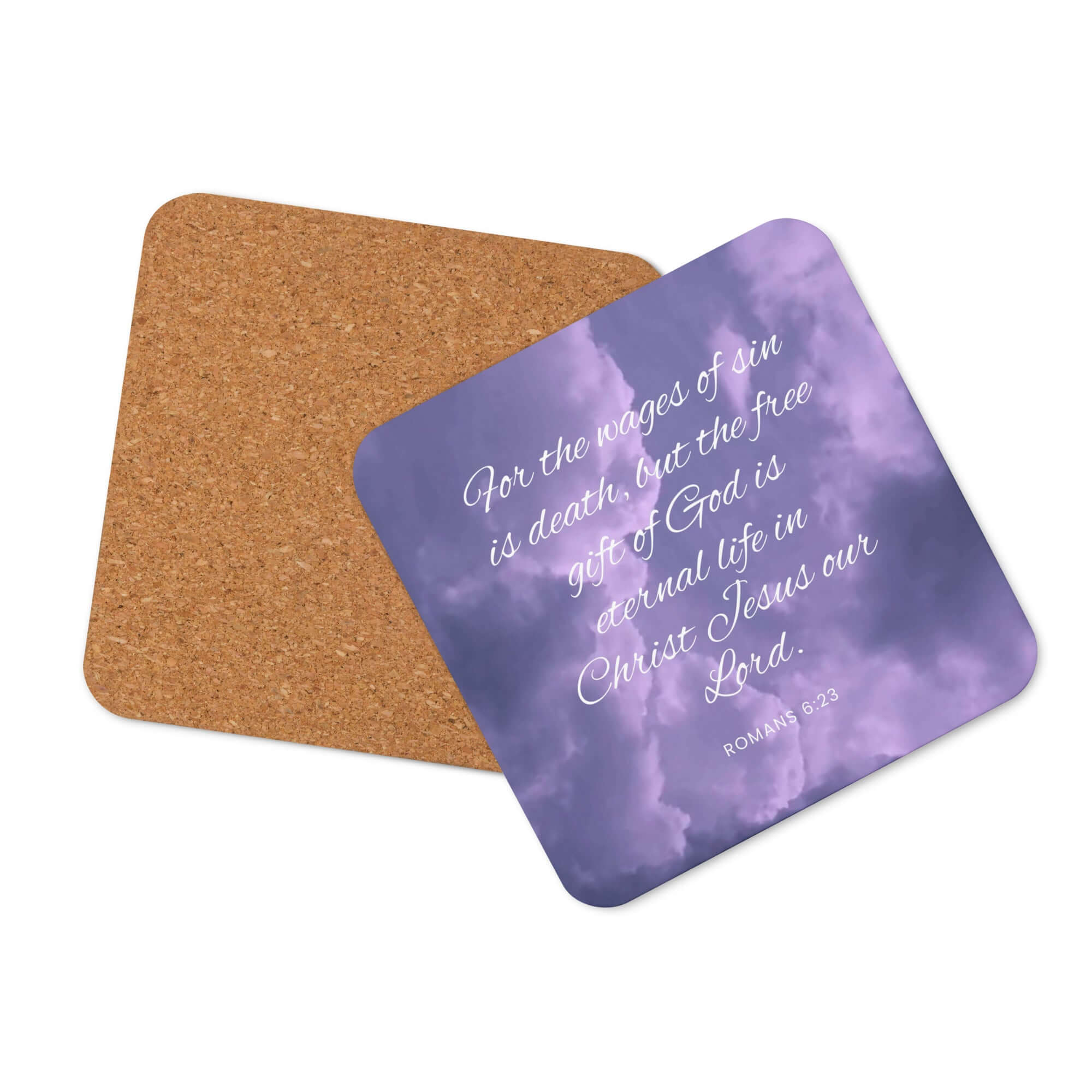 Romans 6:23 Bible Verse, free gift Cork-Back Coaster Default Title