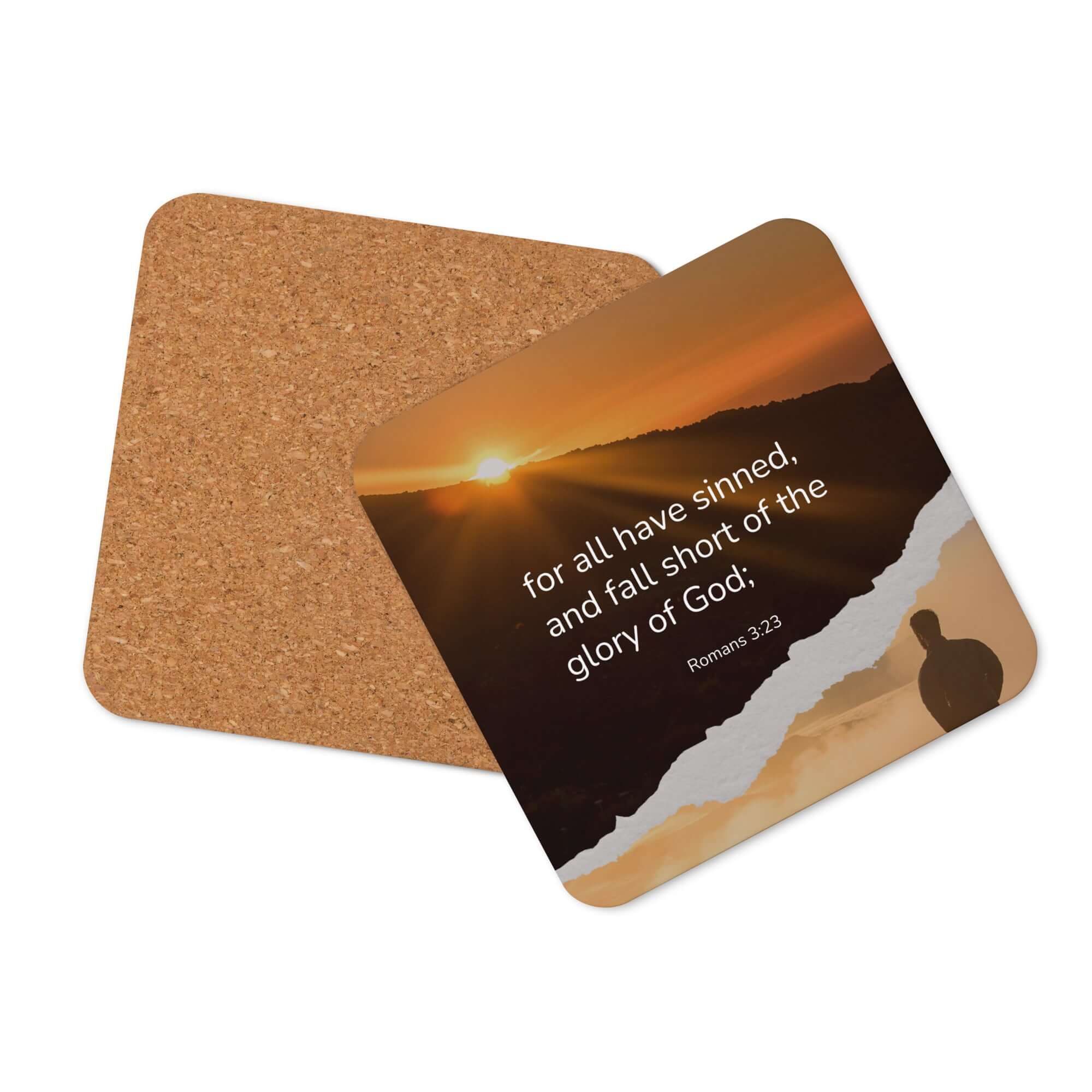 Romans 3:23 Bible Verse, of God Cork-Back Coaster Default Title
