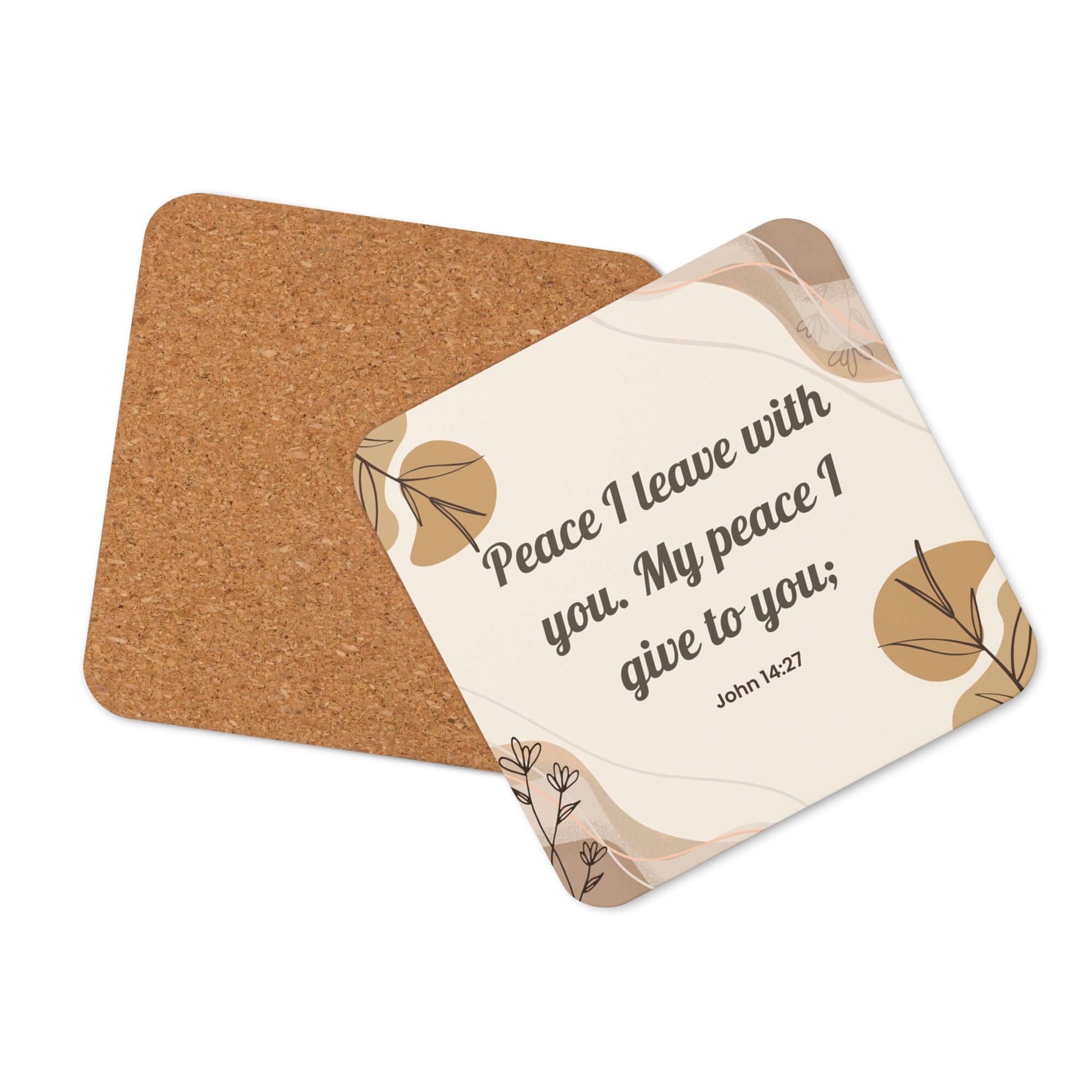 John 14:27 Bible Verse, Peace I Cork-Back Coaster Default Title