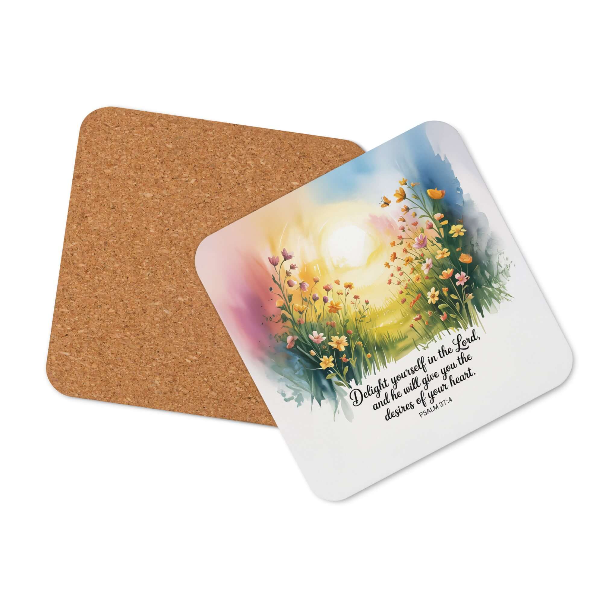 Psalm 37:4 Bible Verse, will give Cork-Back Coaster Default Title