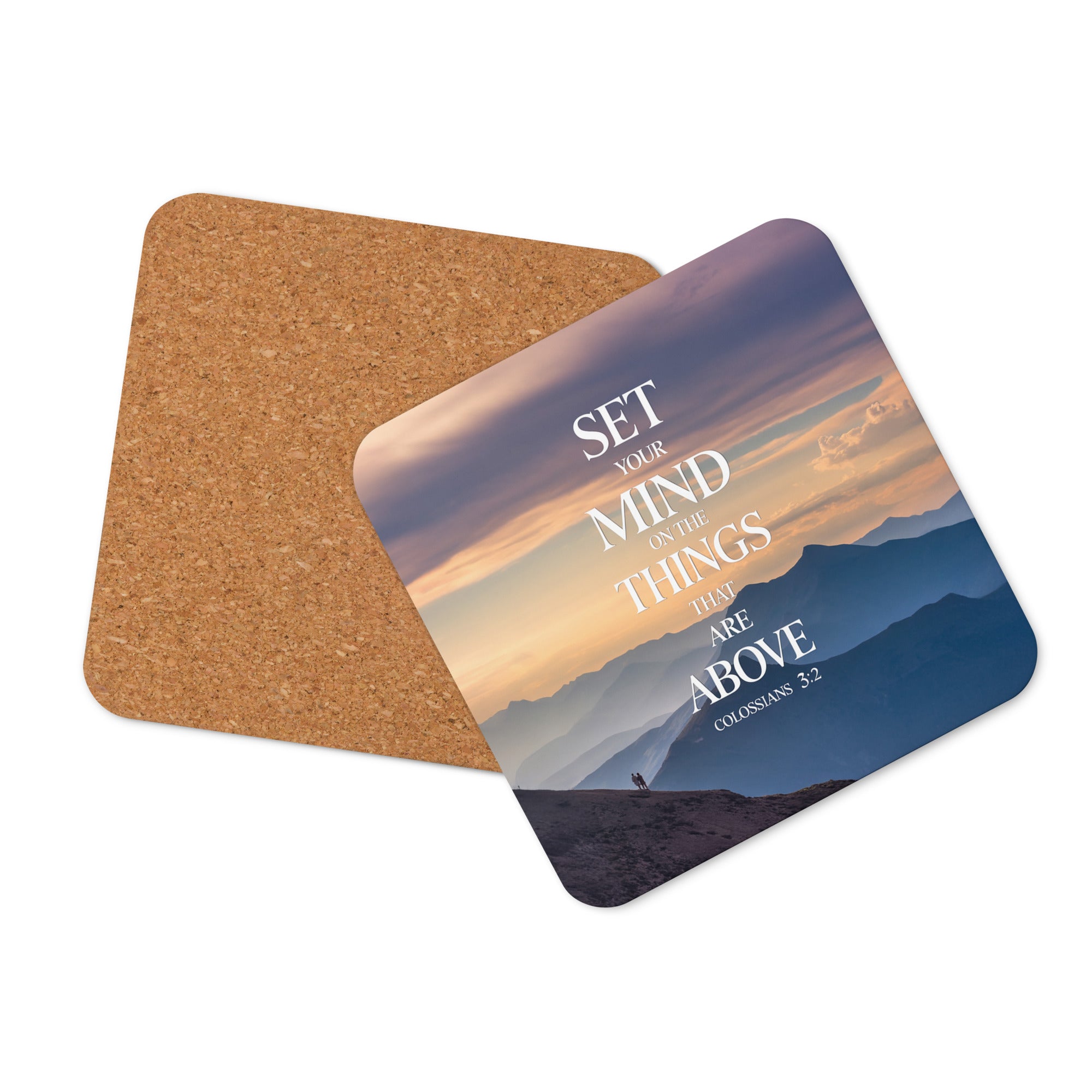 Colossians 3:2 Bible Verse things that Cork-Back Coaster Default Title