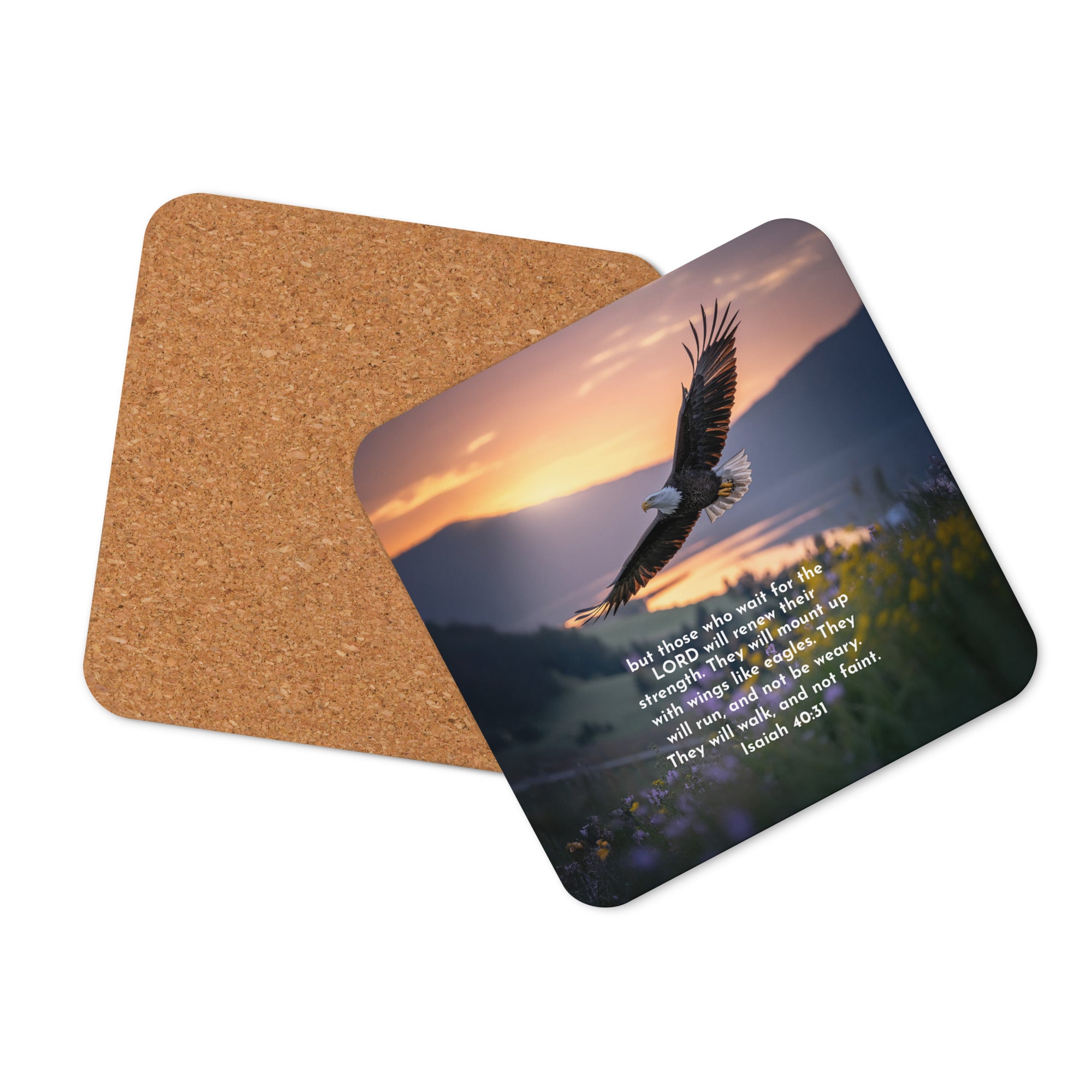 Isaiah 40:31 Bible Verse Renew Strength Cork-Back Coaster Default Title