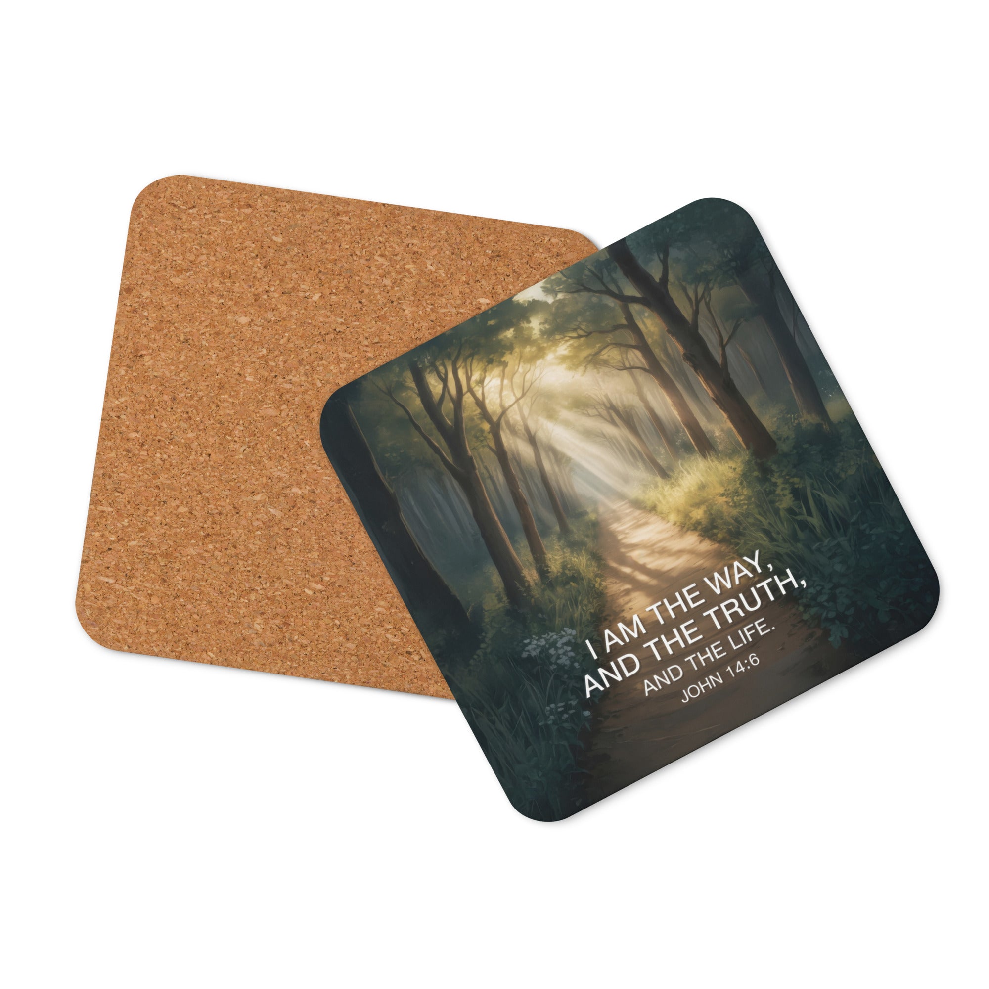 John 14:6 Bible Verse I Am Cork-Back Coaster Default Title
