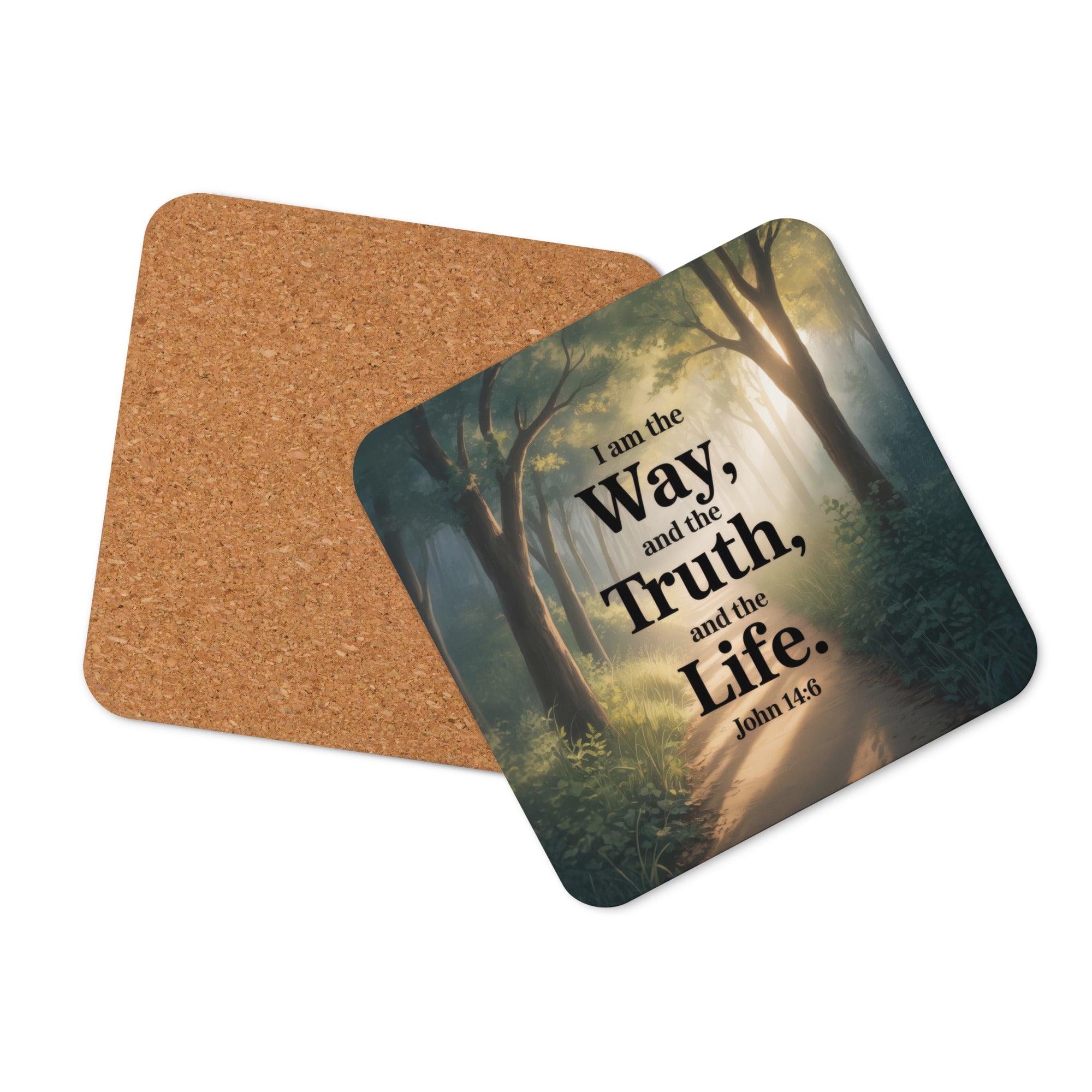 John 14:6 Bible Verse The Life Cork-Back Coaster Default Title