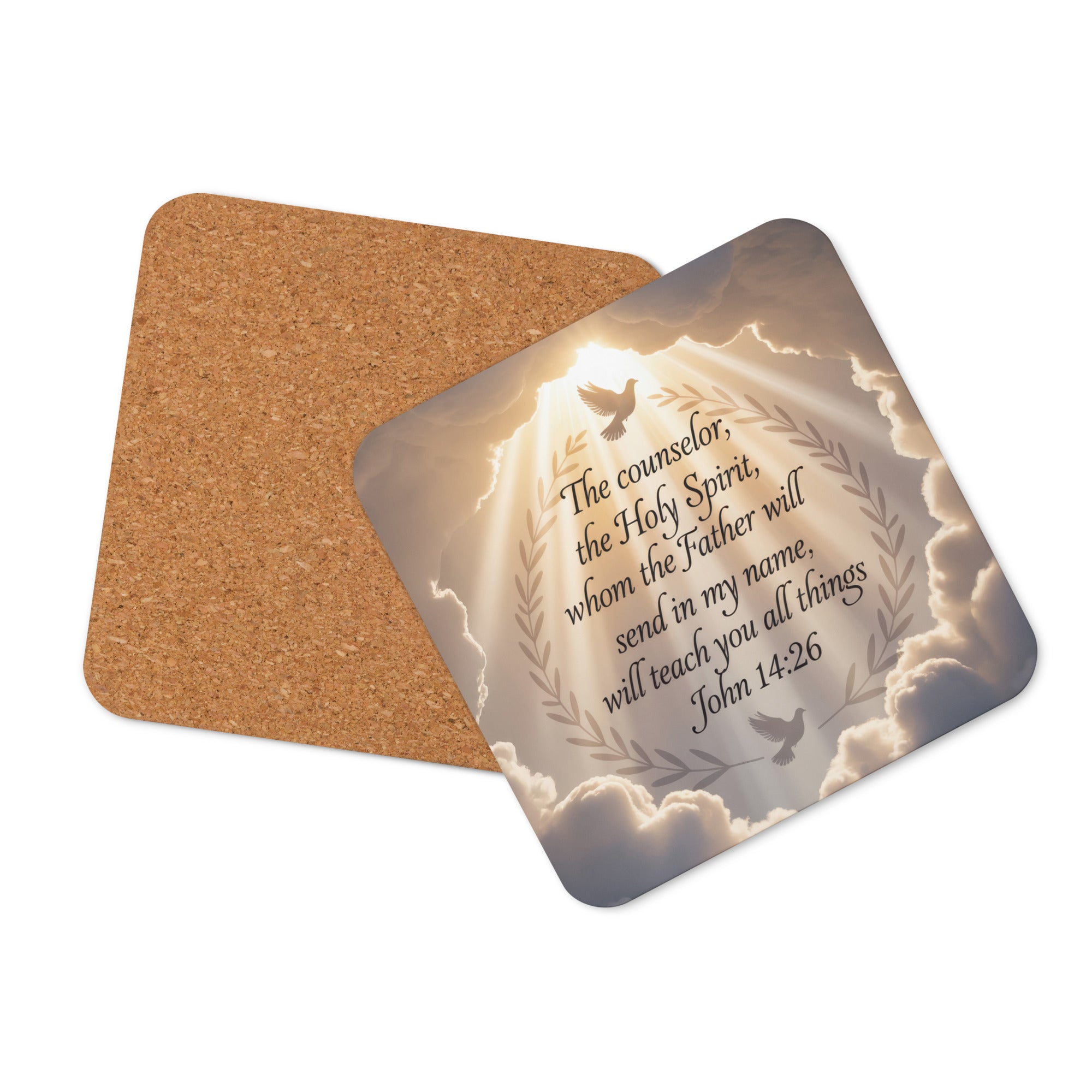 John 14:26 Bible Verse Counselor Cork-Back Coaster Default Title