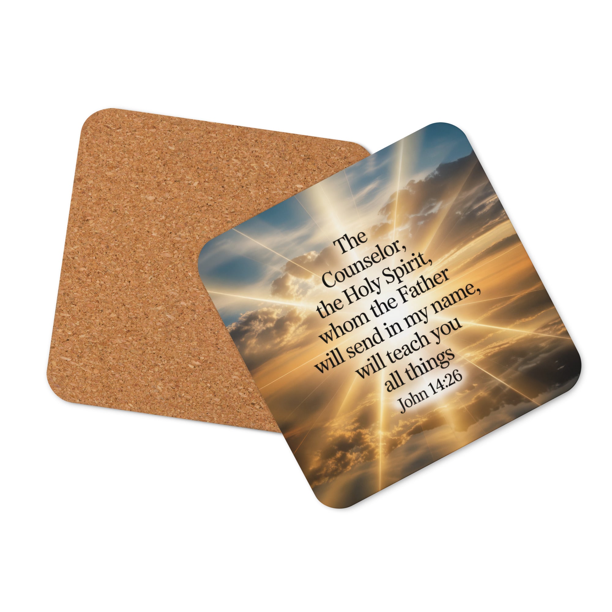John 14:26 Bible Verse will send Cork-Back Coaster Default Title