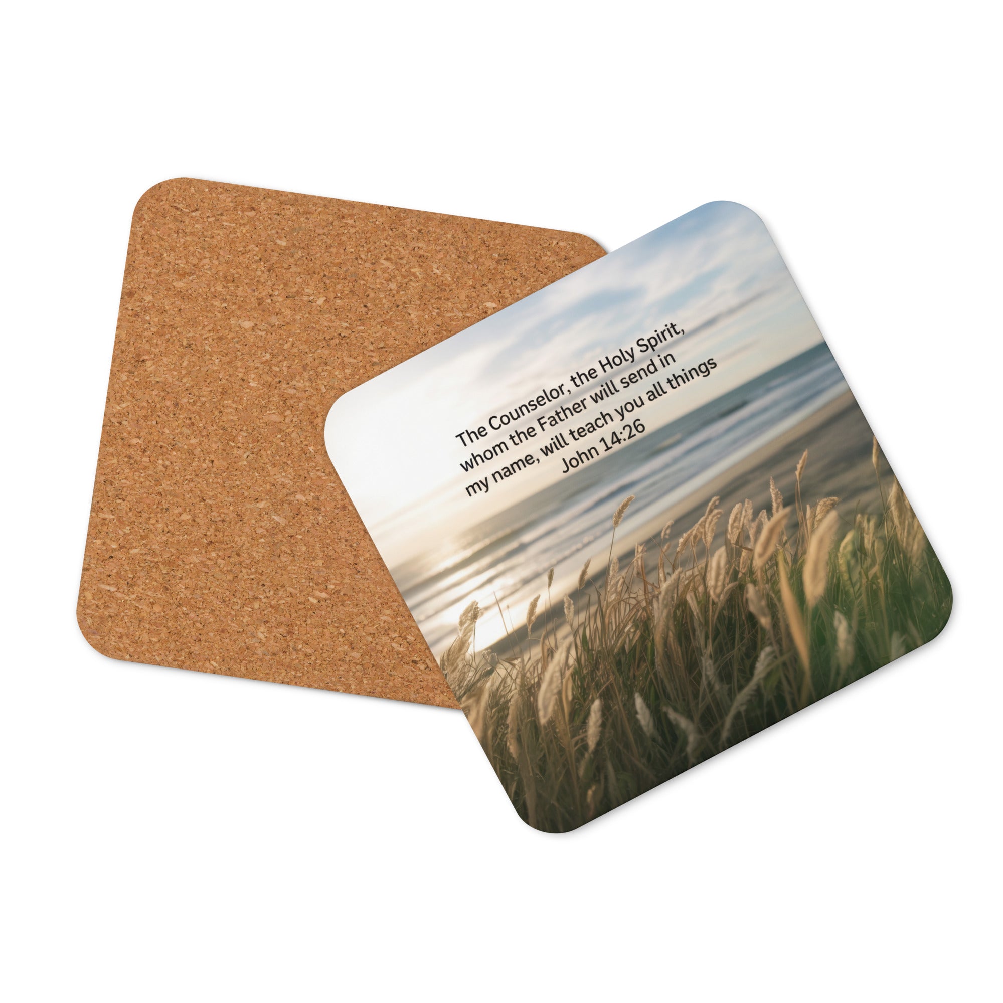 John 14:26 Bible Verse in my name Cork-Back Coaster Default Title