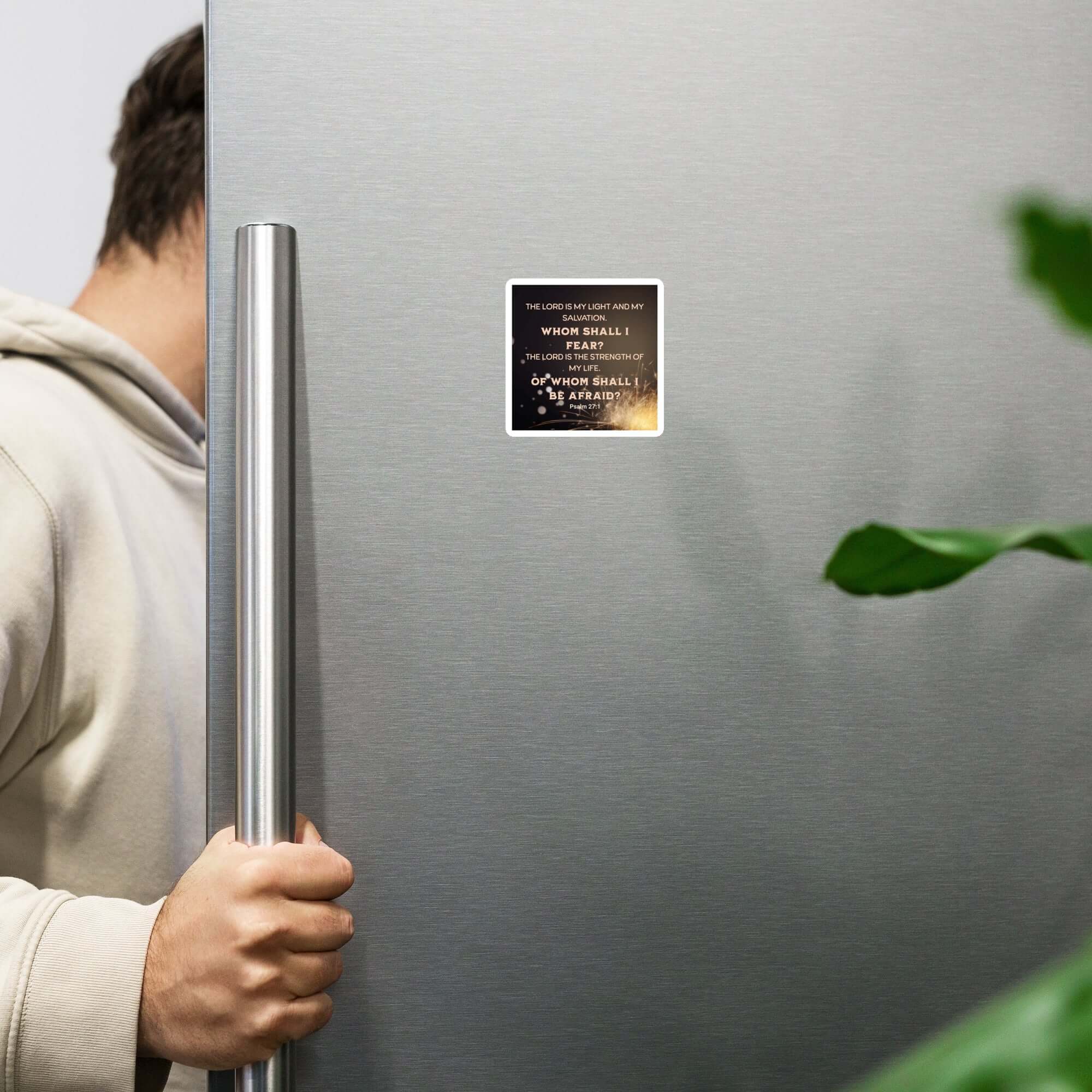 Psalm 27:1 Bible Verse, The LORD is My Light Die-Cut Magnet Home Decor 3″×3″