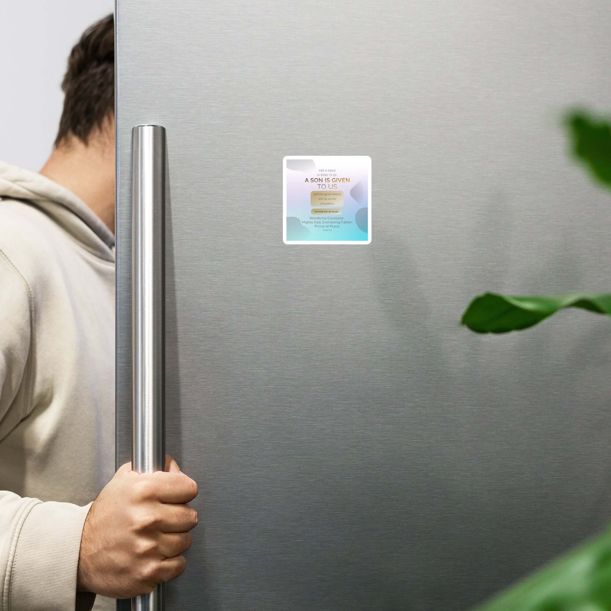 Isaiah 9:6 Bible Verse, Wonderful Counselor Die-Cut Magnet Home Decor 3″×3″