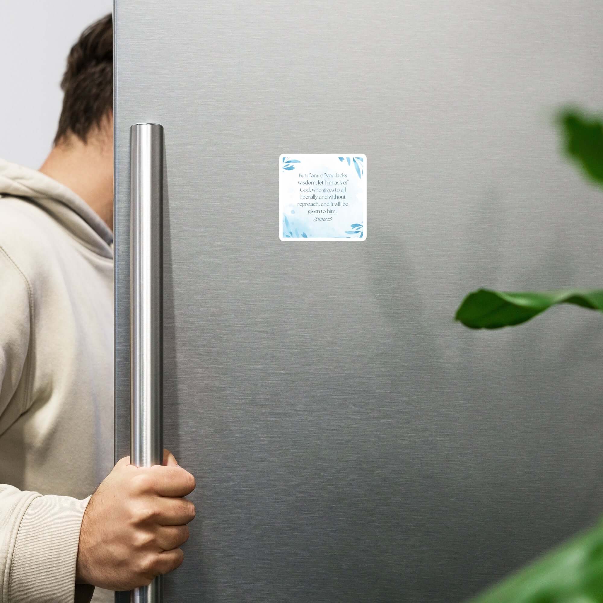 James 1:5 Bible Verse, lacks wisdom Die-Cut Magnet Home Decor 3″×3″