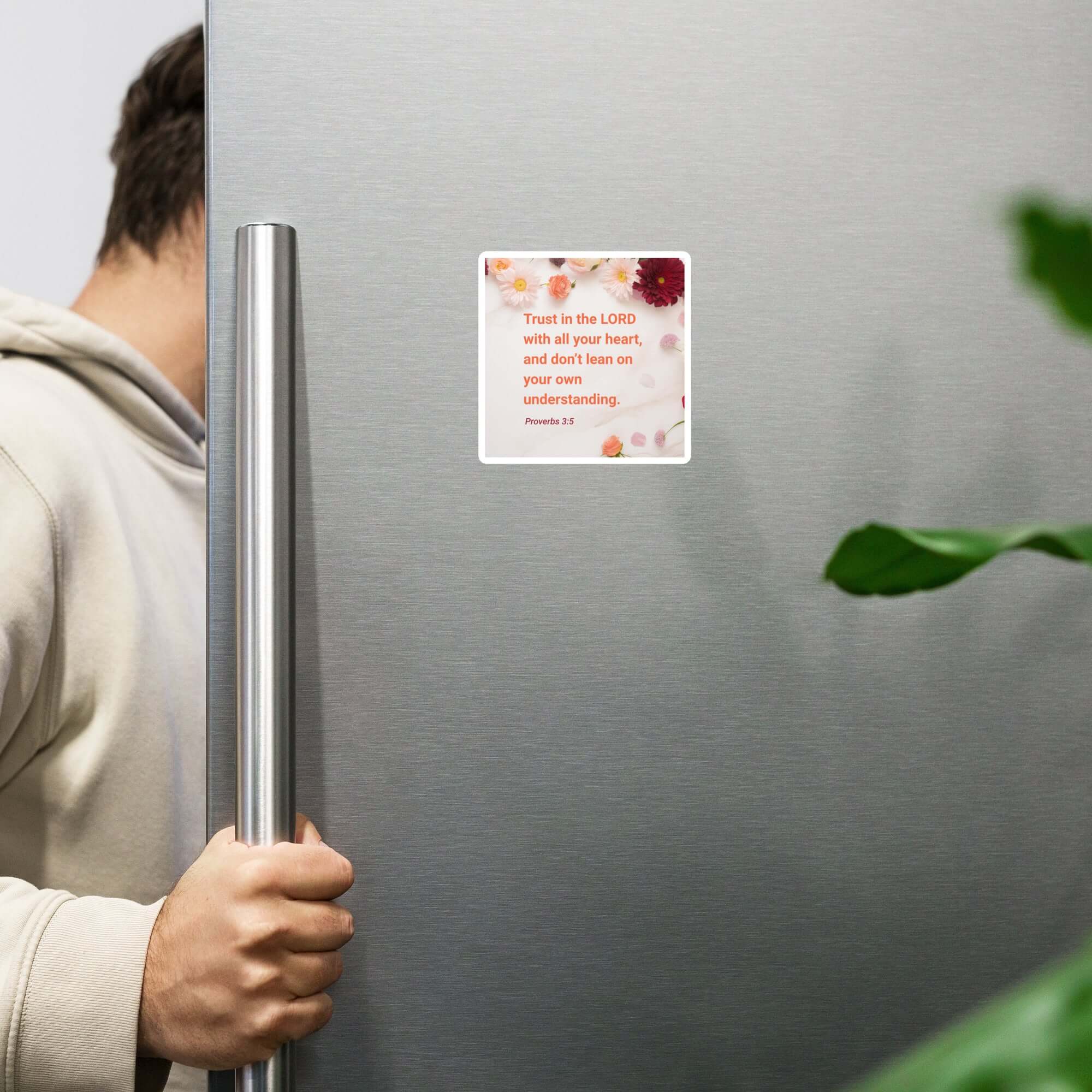 Proverbs 3:5 Bible Verse, Trust in the LORD Die-Cut Magnet Home Decor 4″×4″