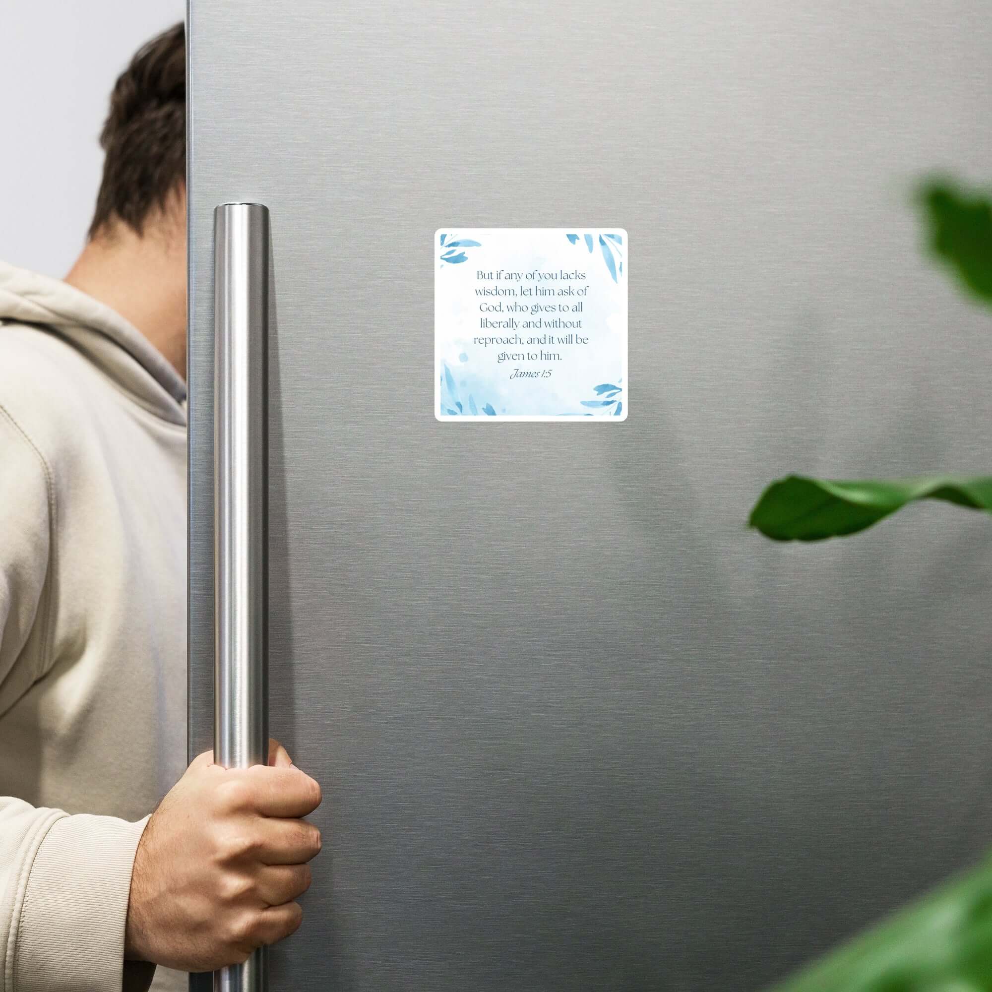 James 1:5 Bible Verse, lacks wisdom Die-Cut Magnet Home Decor 4″×4″