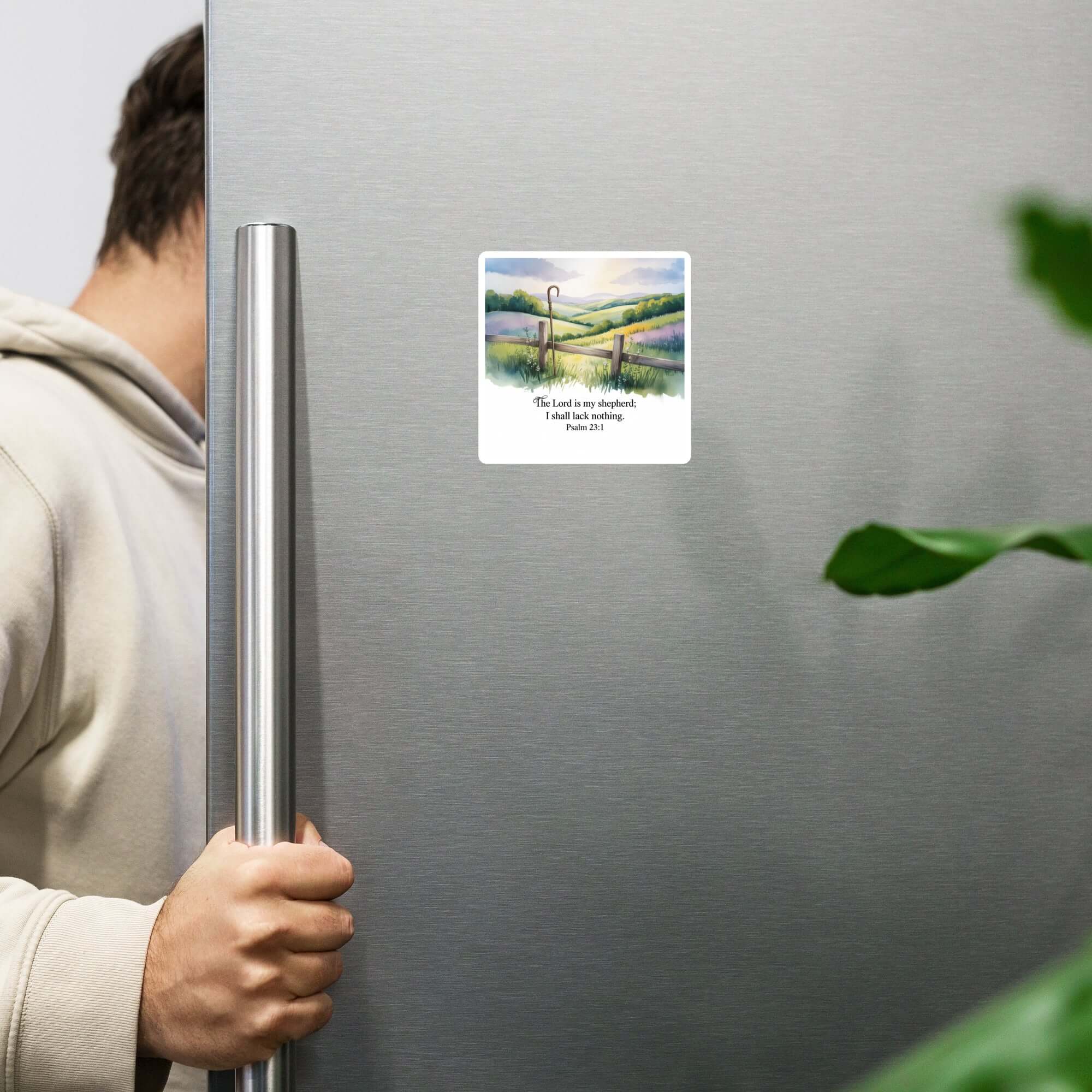 Psalm 23:1 Bible Verse, Lack Die-Cut Magnet 4″×4″