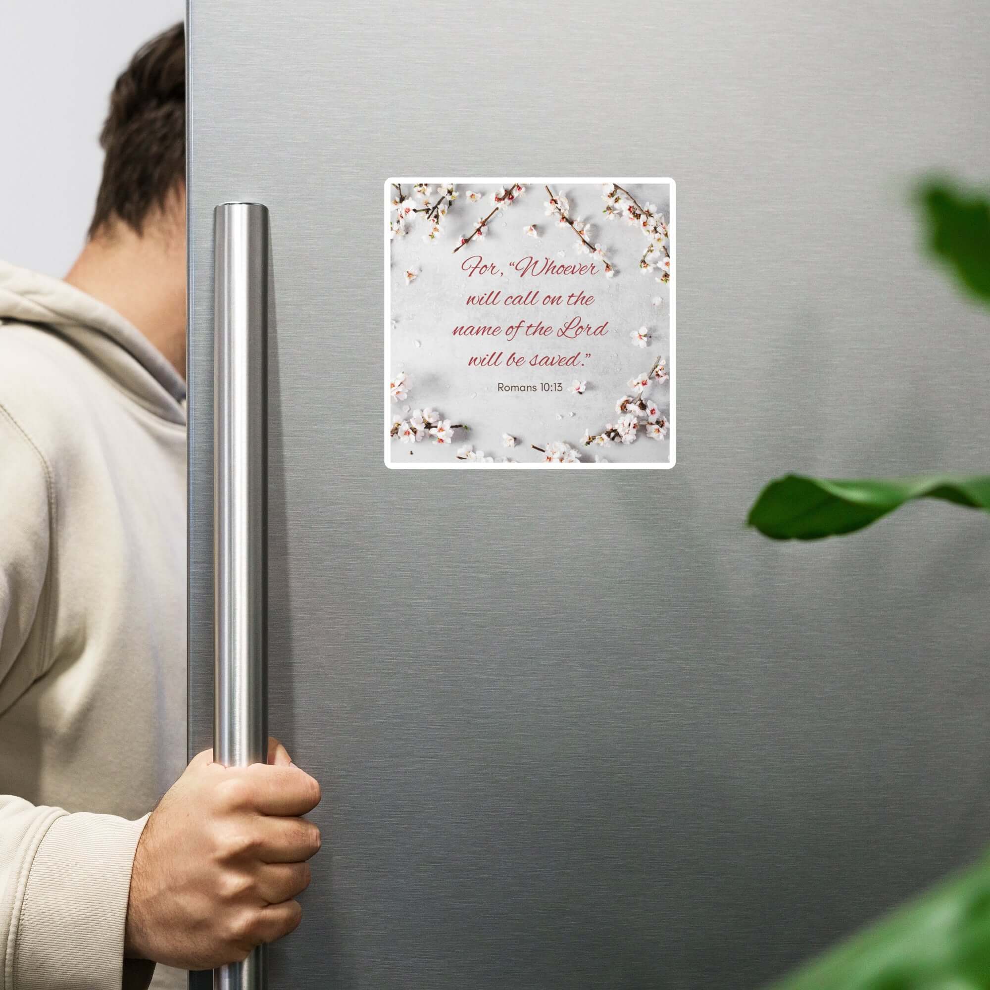 Romans 10:13 Bible Verse, the Lord Die-Cut Magnet Home Decor 6″×6″