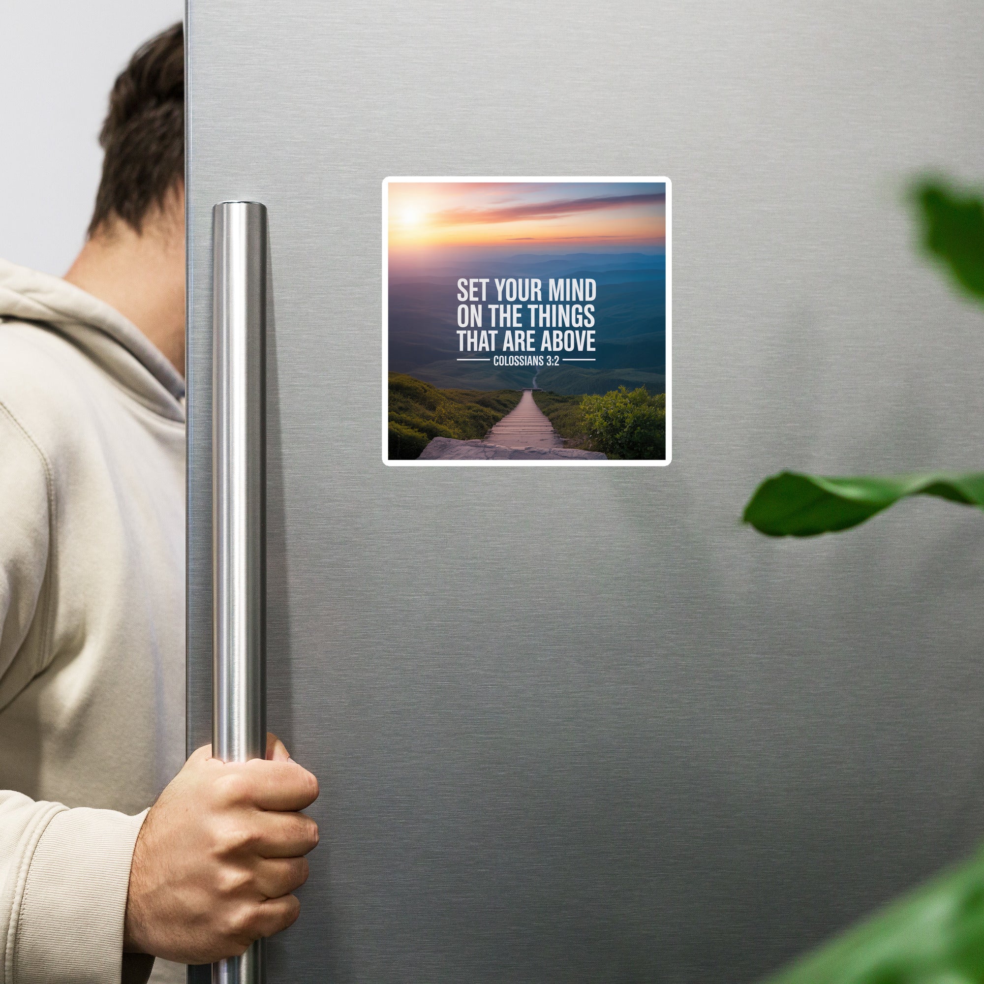 Colossians 3:2 Bible Verse your mind Die-Cut Magnet 6″×6″