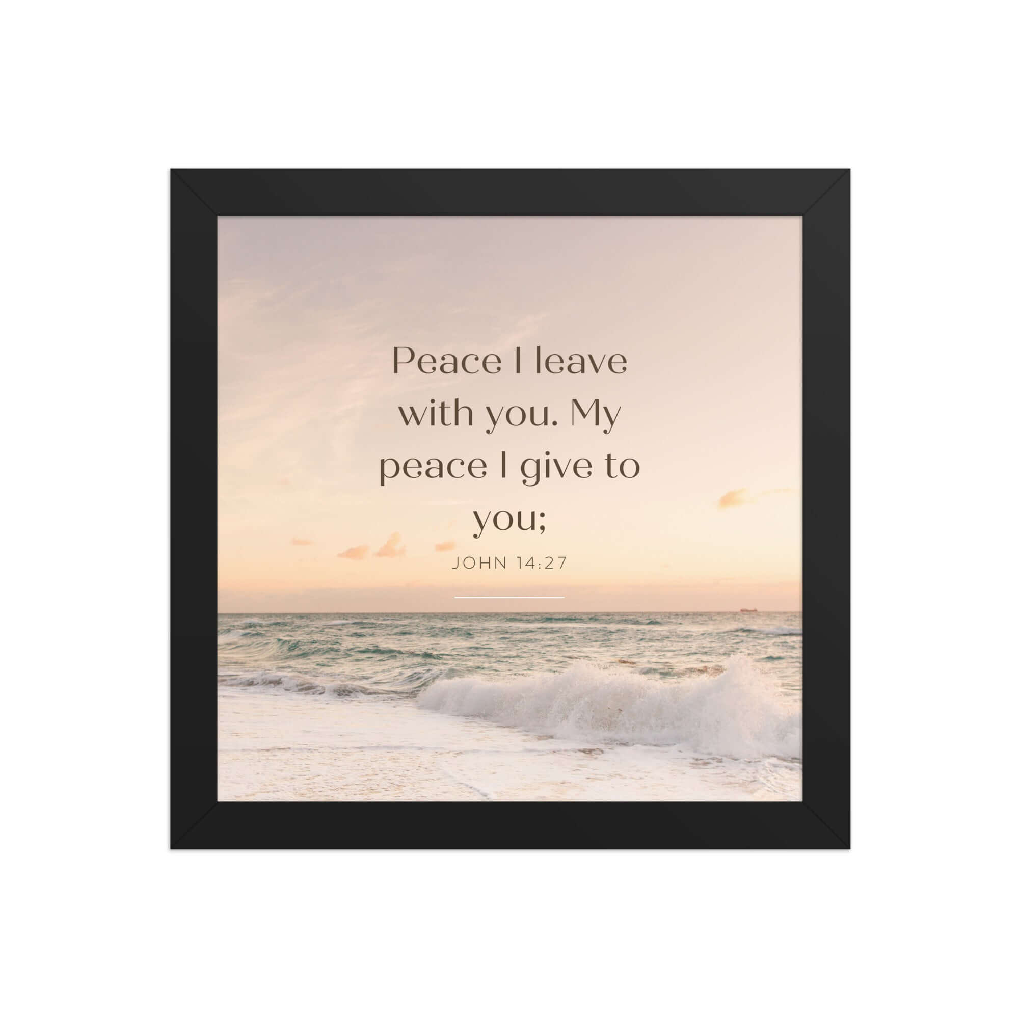 John 14:27 Bible Verse, not as the Enhanced Matte Paper Framed Poster Wall Art Black 10″×10″