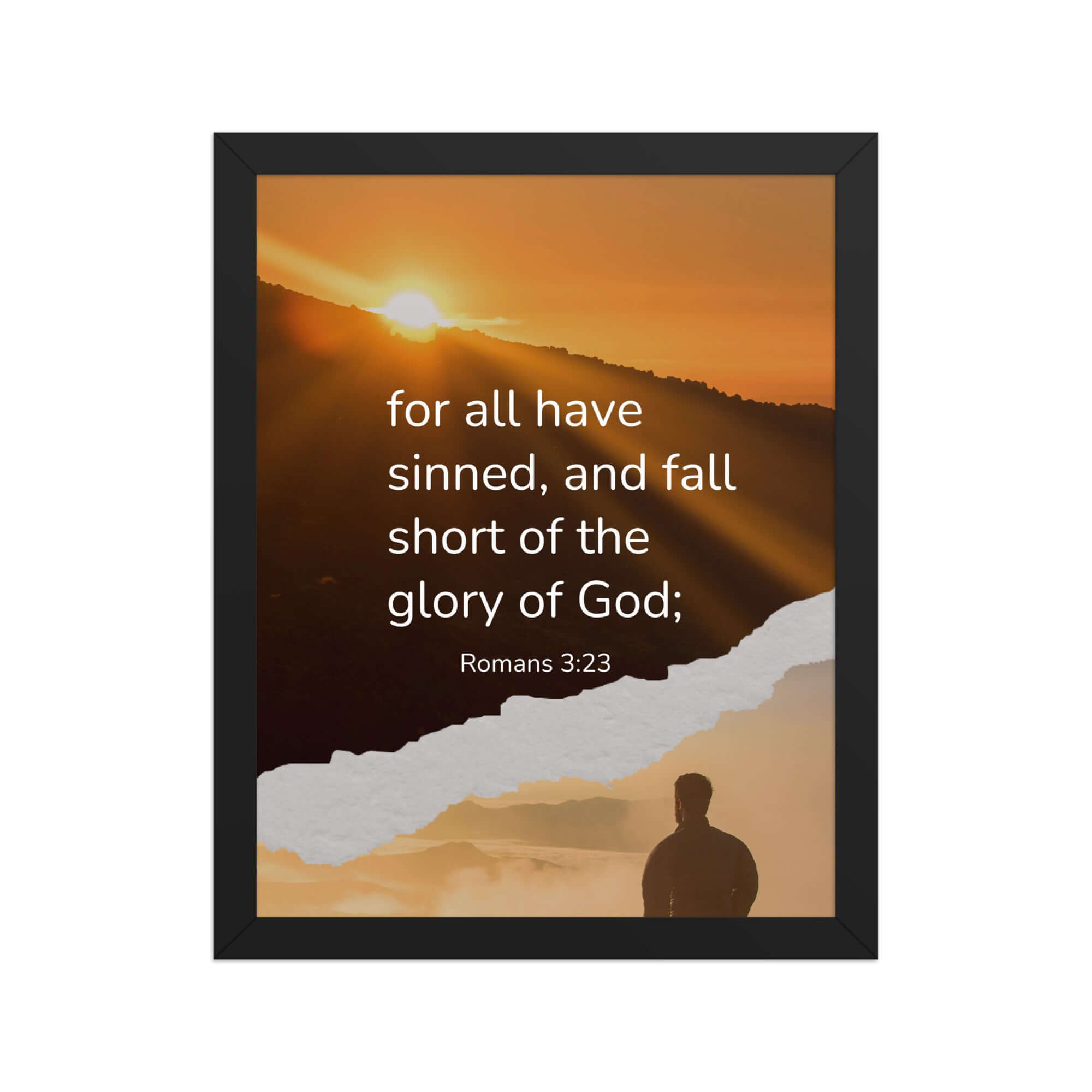 Romans 3:23 Bible Verse, of God Enhanced Matte Paper Framed Poster Wall Art Black 11″×14″