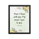 John 14:27 Bible Verse, My peace Enhanced Matte Paper Framed Poster Wall Art Black 12″×16″