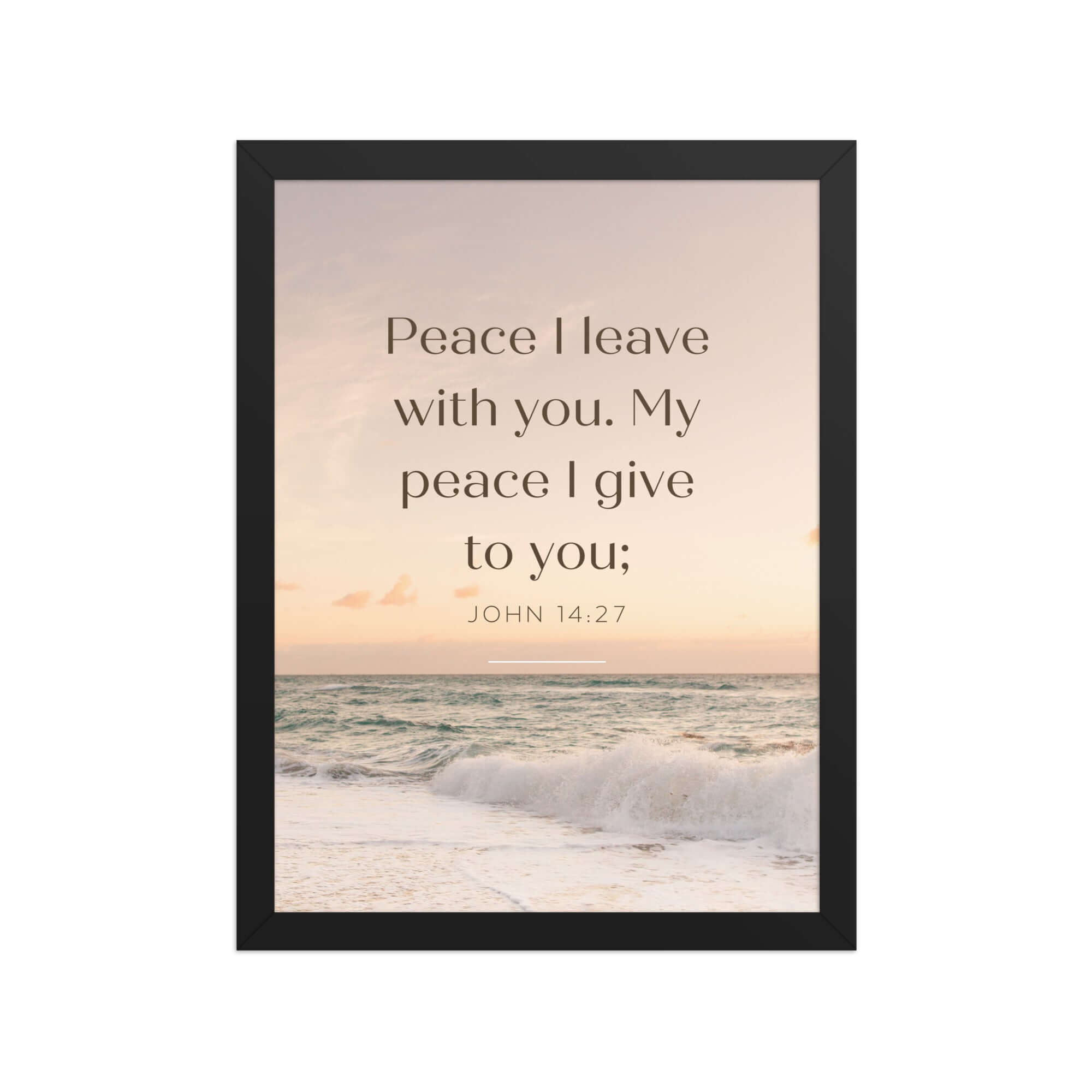 John 14:27 Bible Verse, not as the Enhanced Matte Paper Framed Poster Wall Art Black 12″×16″