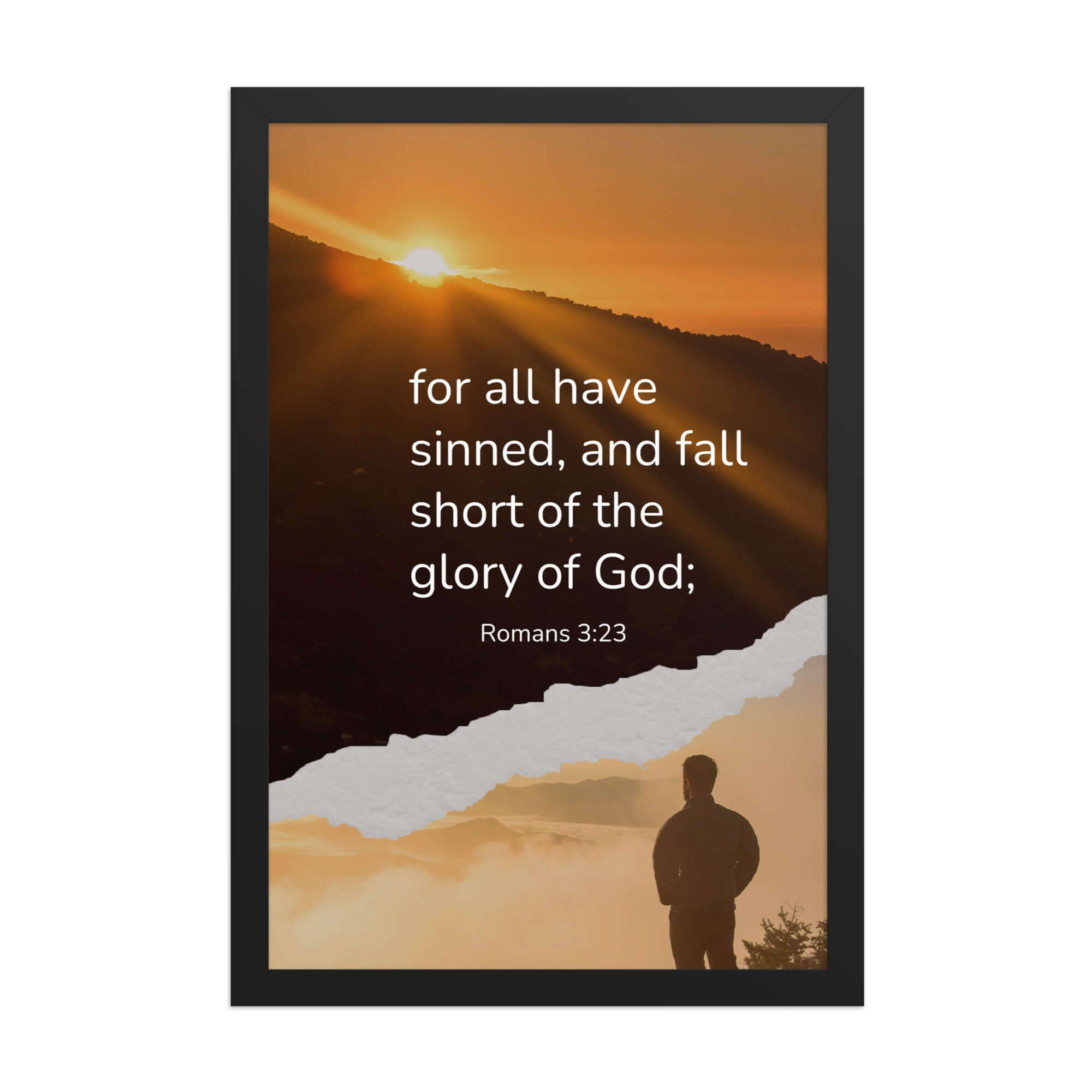 Romans 3:23 Bible Verse, of God Enhanced Matte Paper Framed Poster Wall Art Black 12″×18″