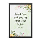 John 14:27 Bible Verse, My peace Enhanced Matte Paper Framed Poster Wall Art Black 12″×18″