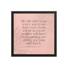 Revelation 21:4 Bible Verse, their eyes Enhanced Matte Paper Framed Poster Wall Art Black 14″×14″