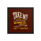 Matthew 11:29-30 Bible Verse, learn from me Enhanced Matte Paper Framed Poster Wall Art Black 14″×14″