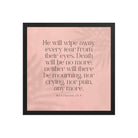 Revelation 21:4 Bible Verse, their eyes Enhanced Matte Paper Framed Poster Wall Art Black 16″×16″