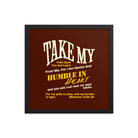 Matthew 11:29-30 Bible Verse, learn from me Enhanced Matte Paper Framed Poster Wall Art Black 16″×16″