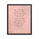 Revelation 21:4 Bible Verse, their eyes Enhanced Matte Paper Framed Poster Wall Art Black 16″×20″
