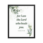 Exodus 15:26 Bible Verse, Gods voice Enhanced Matte Paper Framed Poster Wall Art Black 16″×20″