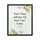John 14:27 Bible Verse, My peace Enhanced Matte Paper Framed Poster Wall Art Black 16″×20″