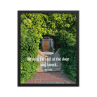 Revelation 3:20 Bible Verse, Garden Doorway Enhanced Matte Paper Framed Poster Wall Art Black 16″×20″