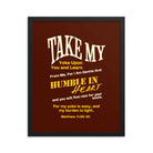Matthew 11:29-30 Bible Verse, learn from me Enhanced Matte Paper Framed Poster Wall Art Black 16″×20″