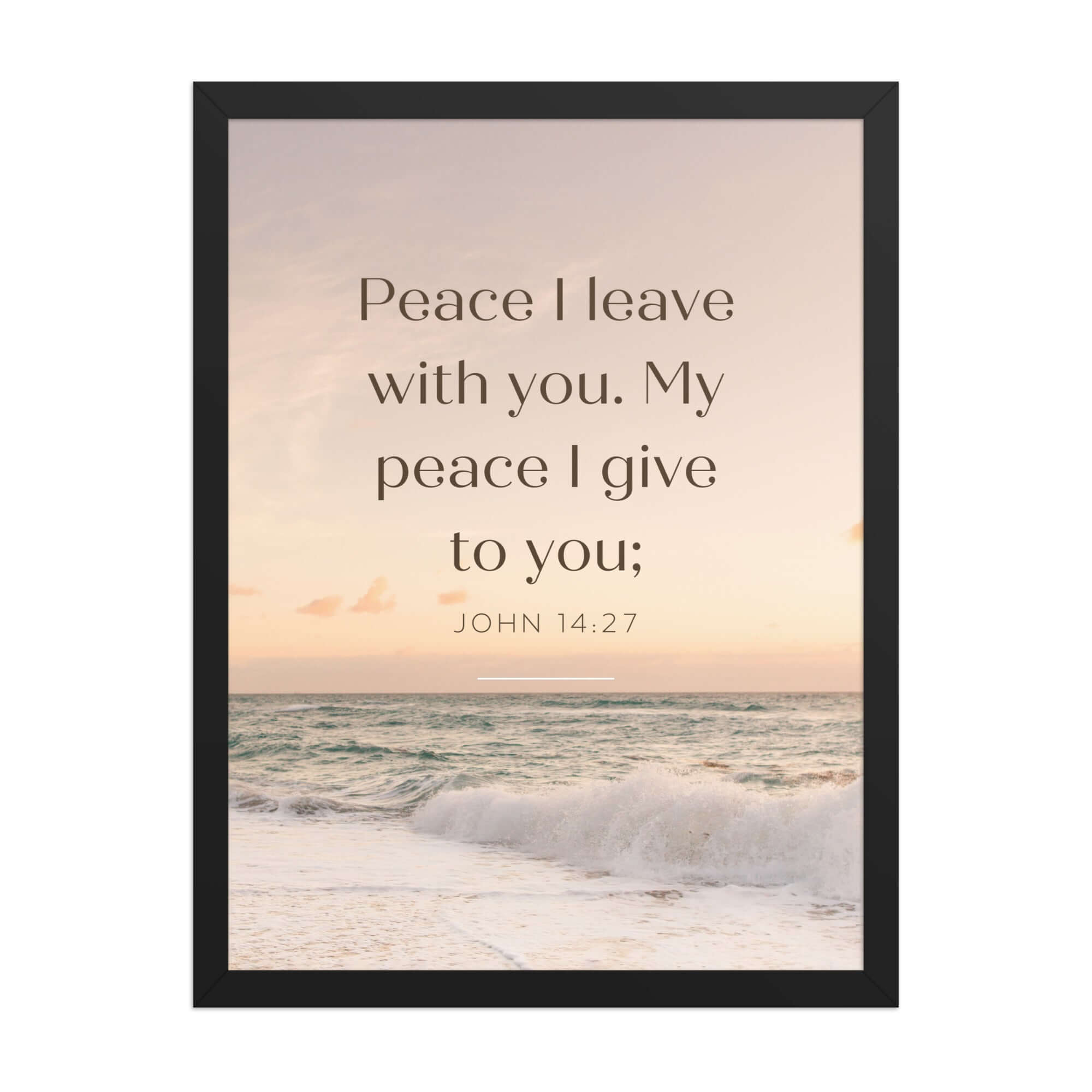 John 14:27 Bible Verse, not as the Enhanced Matte Paper Framed Poster Wall Art Black 18″×24″