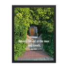 Revelation 3:20 Bible Verse, Garden Doorway Enhanced Matte Paper Framed Poster Wall Art Black 18″×24″