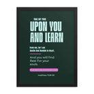 Matthew 11:29-30 Bible Verse, I am gentle Enhanced Matte Paper Framed Poster Wall Art Black 18″×24″