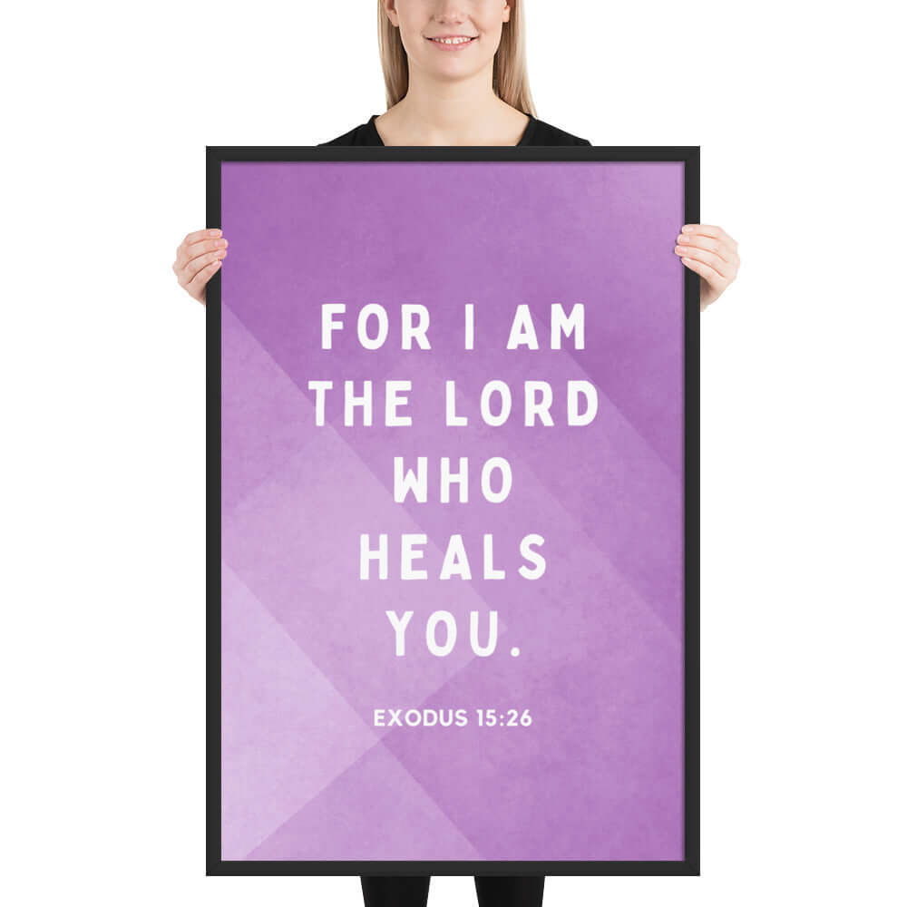 Exodus 15:26 Bible Verse, in his eyes Enhanced Matte Paper Framed Poster Wall Art Black 24″×36″