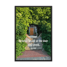 Revelation 3:20 Bible Verse, Garden Doorway Enhanced Matte Paper Framed Poster Wall Art Black 24″×36″