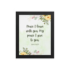 John 14:27 Bible Verse, My peace Enhanced Matte Paper Framed Poster Wall Art Black 8″×10″