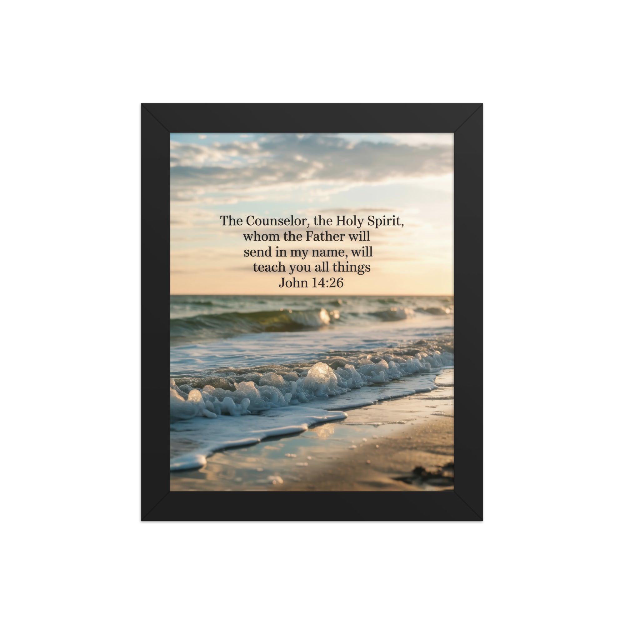 John 14:26 Bible Verse You All Enhanced Matte Paper Framed Poster Black 8″×10″