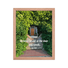 Revelation 3:20 Bible Verse, Garden Doorway Enhanced Matte Paper Framed Poster Wall Art Red Oak 11″×14″
